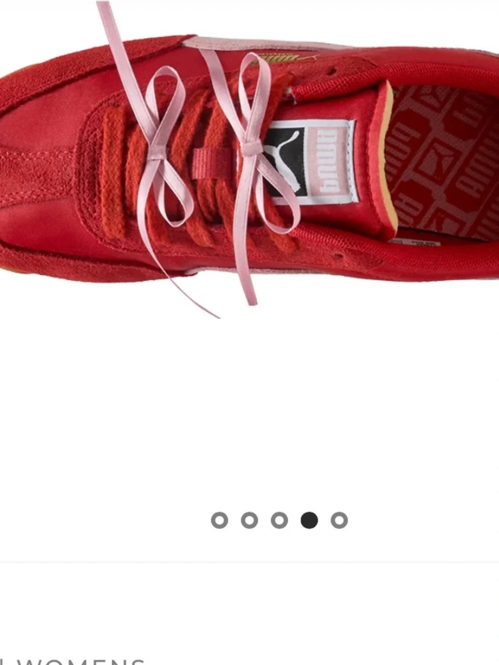 Puma Red and Pink Arizona Sneaker with Gum Sole